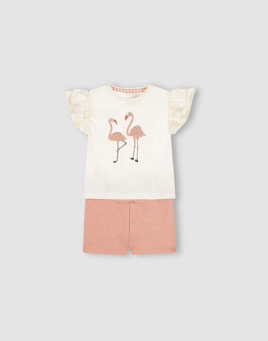 Girls Cotton Printed 2 Piece Set T-Shirt and Shorts