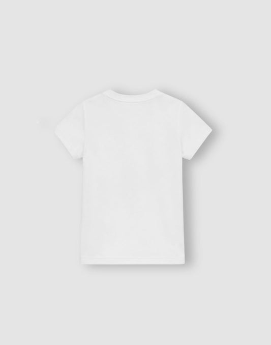 Girls White Cotton Knit Half Sleeve Knits Top