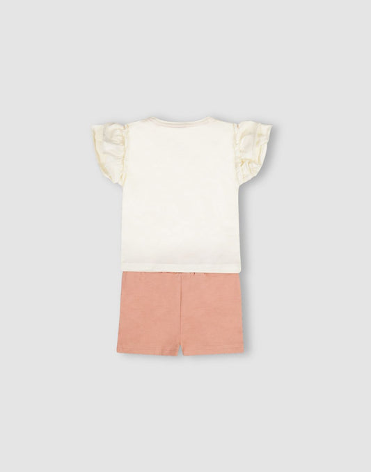 Girls Cotton Printed 2 Piece Set T-Shirt and Shorts