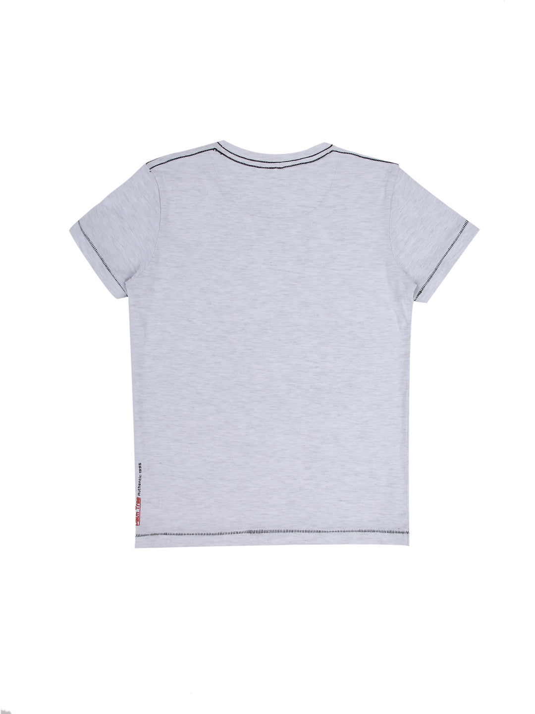 Boys Grey Graphic Print Cotton T-Shirt Half Sleeves