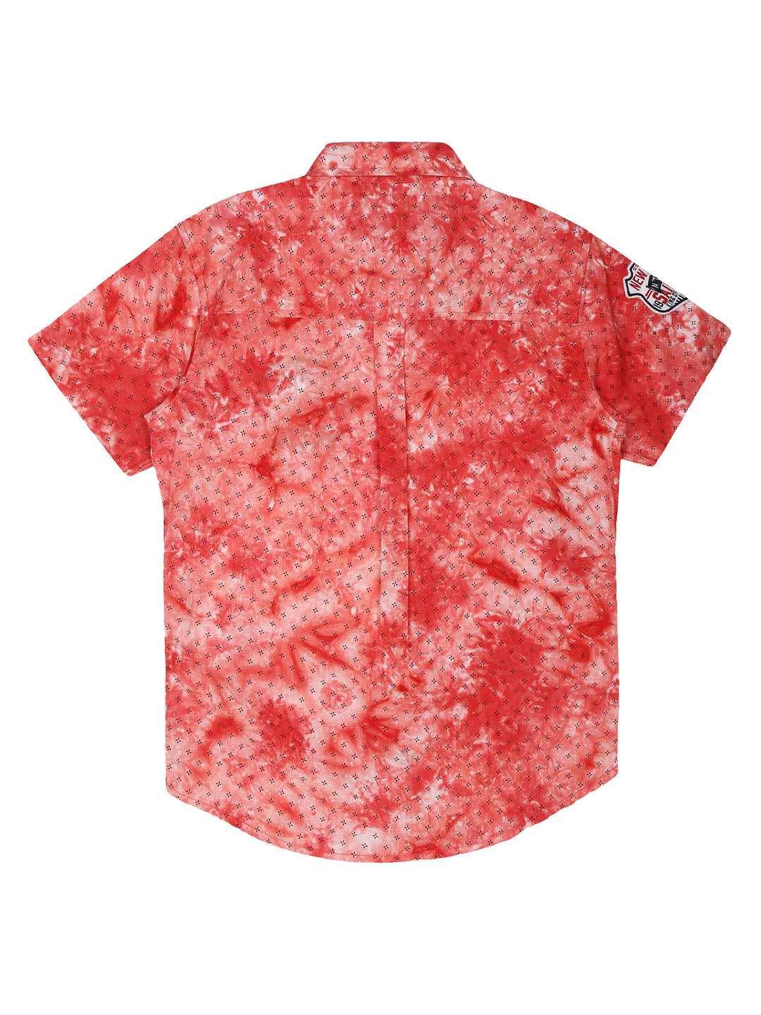 Boys Red Tie-Dye Cotton Shirt Half Sleeves