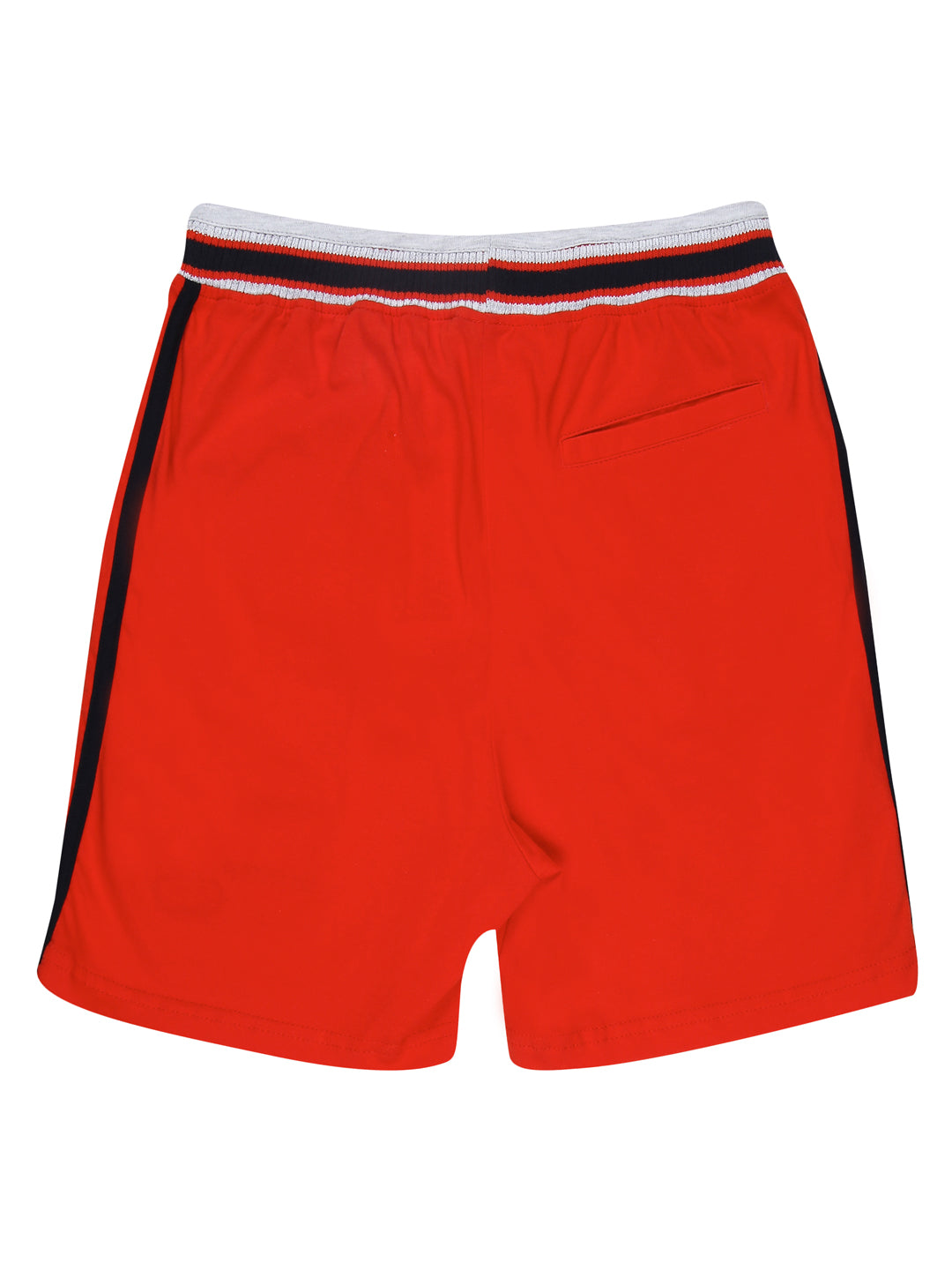 Boys Red Solid Cotton Bermuda Elasticated