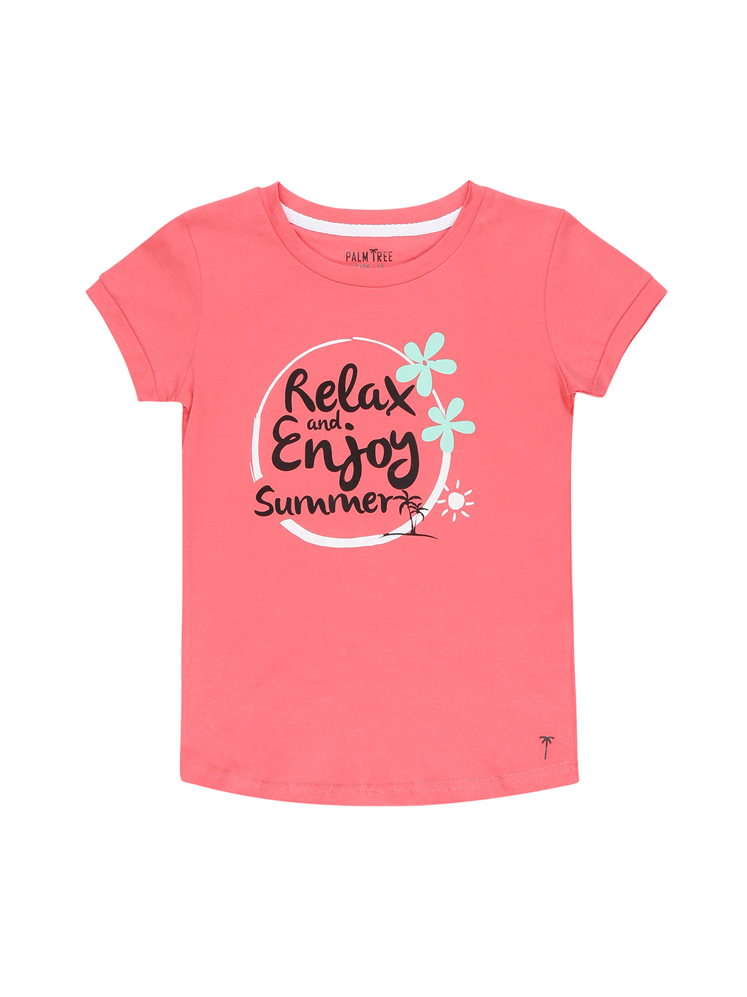 Girls Multicolour Typographic Print Cotton Knits Top Pack Of-3 Half Sleeves