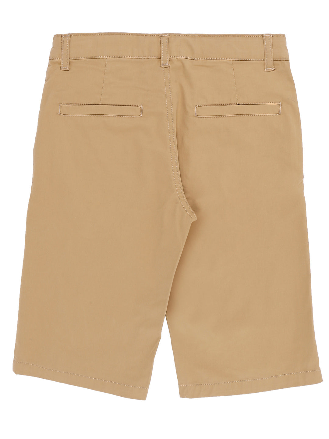 Boys khaki Solid Cotton Bermuda Fixed Waist