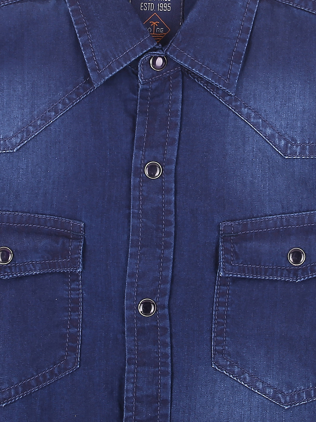 Boys Blue Washed Denim Shirt Full Sleeves