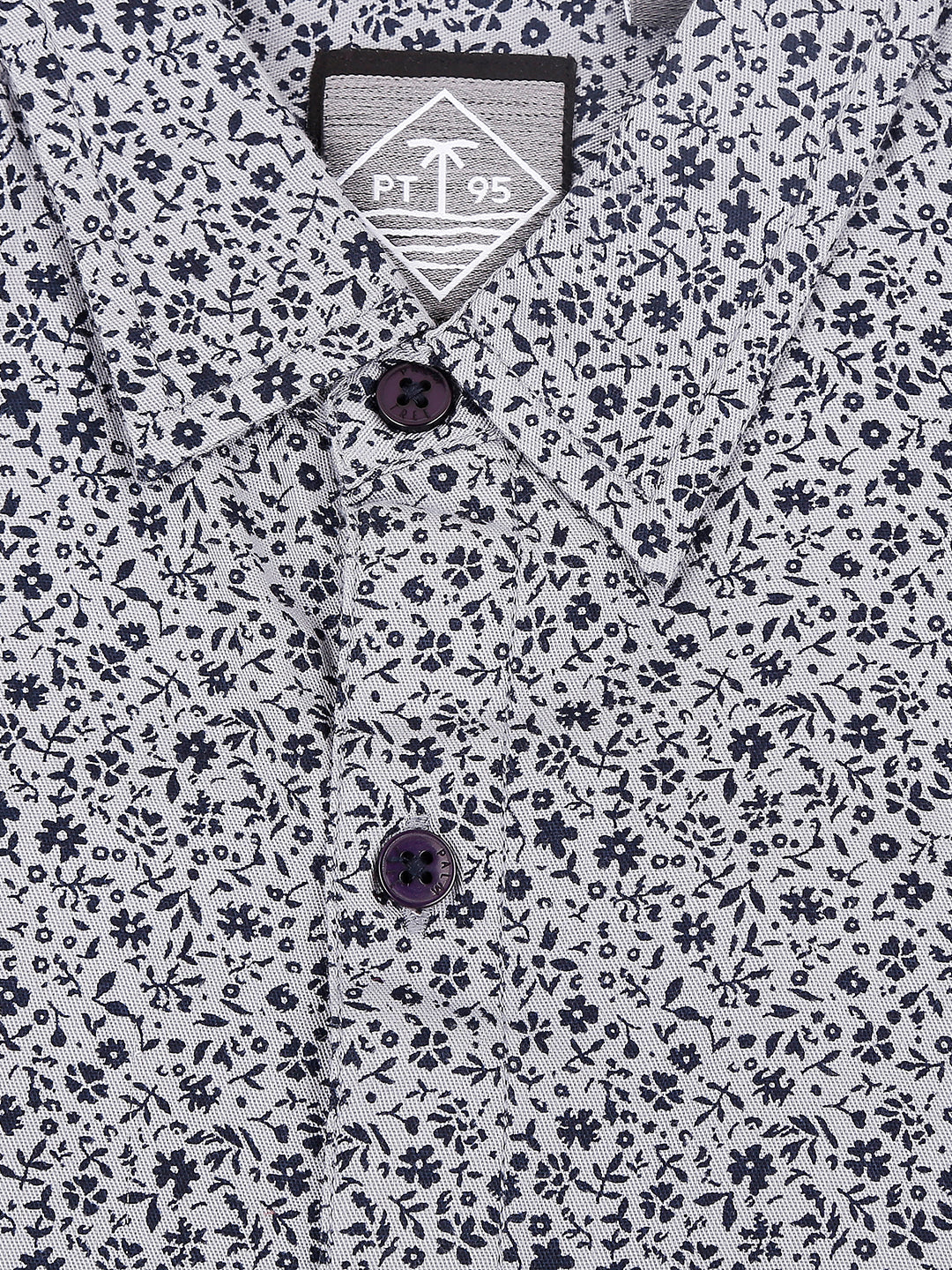 Boys White Abstract Cotton Shirt Full Sleeves
