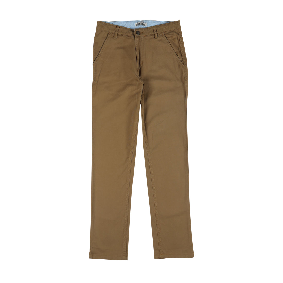 Boys khaki Solid Cotton Trouser Fixed Waist