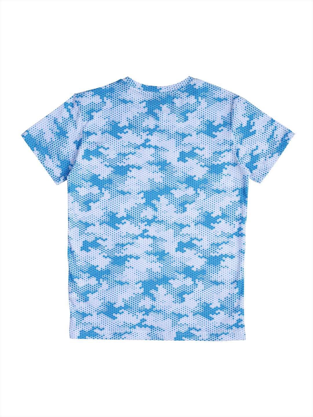 Boys Blue Camouflage Cotton T-Shirt Half Sleeves