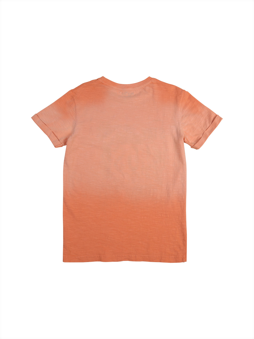 Boys Peach Graphic Print Cotton T-Shirt Half Sleeves