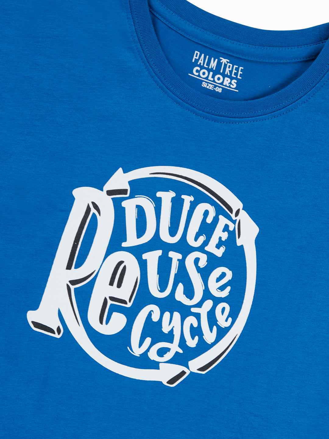 Boys Blue Typographic Print Cotton T-Shirt Half Sleeves