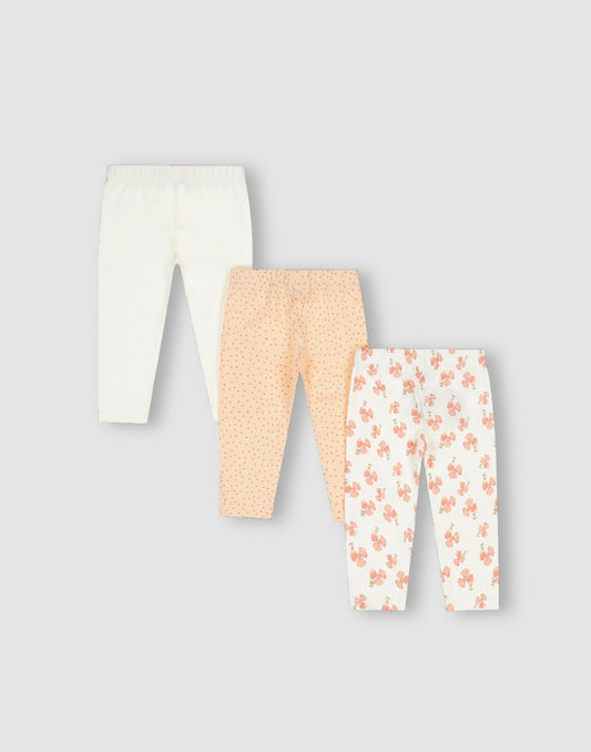 GJ Baby Girls Cotton 3-Pack Leggings
