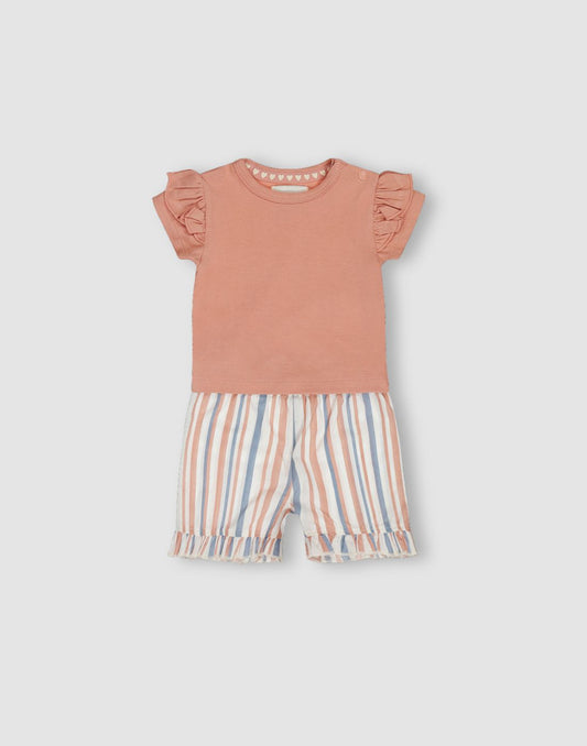 GJ Baby Girls Light pink Cotton Regular CO-ORDINATE