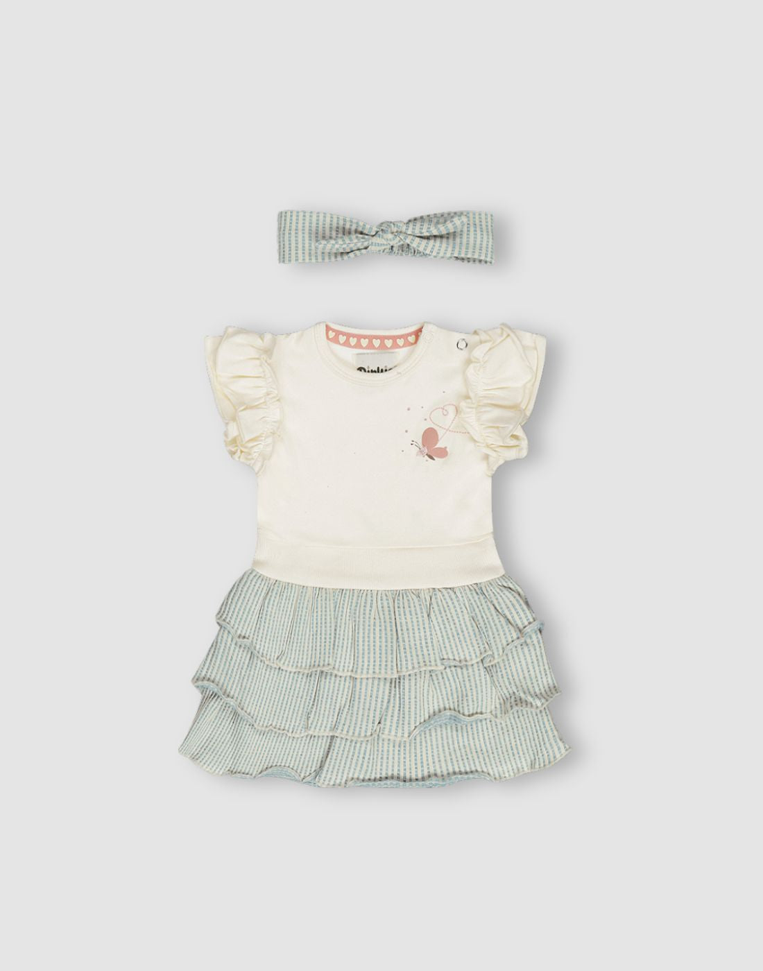 GJ Baby Blue Cotton Fit and Flare DRESS