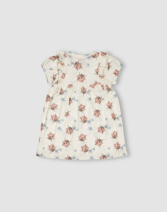 GJ Baby Girls Off-white Cotton Empire DRESS