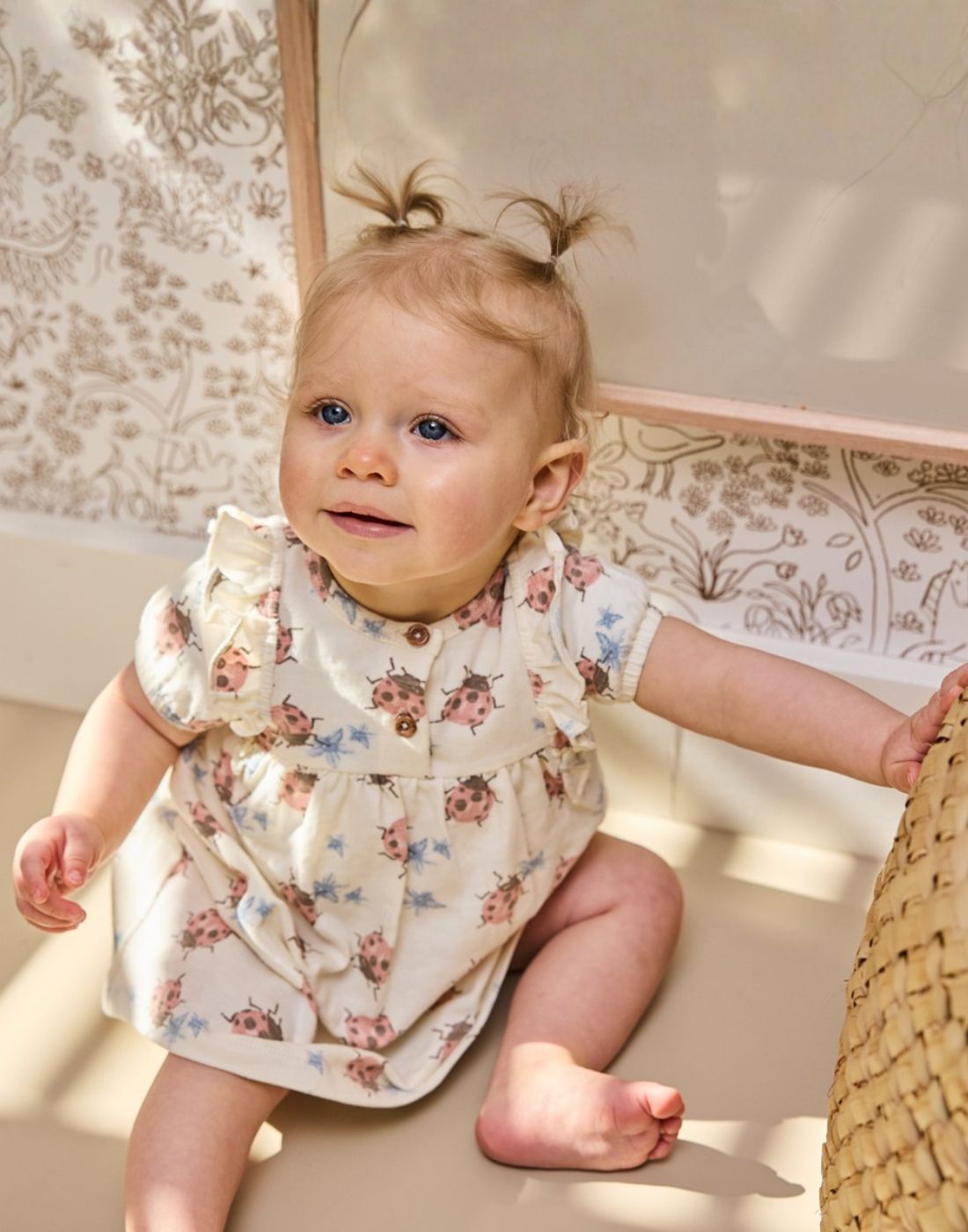 GJ Baby Off-white Cotton Empire DRESS