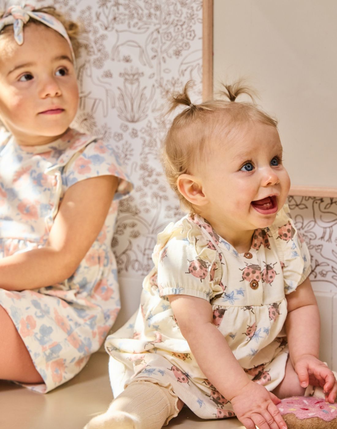 GJ Baby Off-white Cotton Empire DRESS