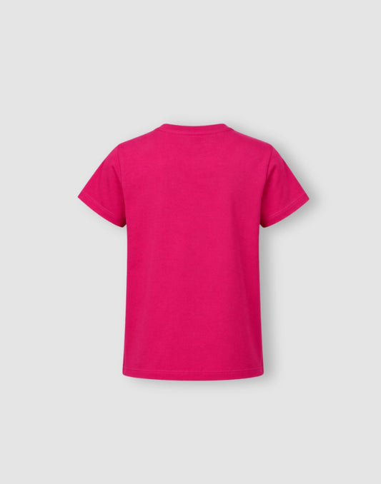 Gini and Jony Girls Pink Cotton Knits Top Half Sleeves