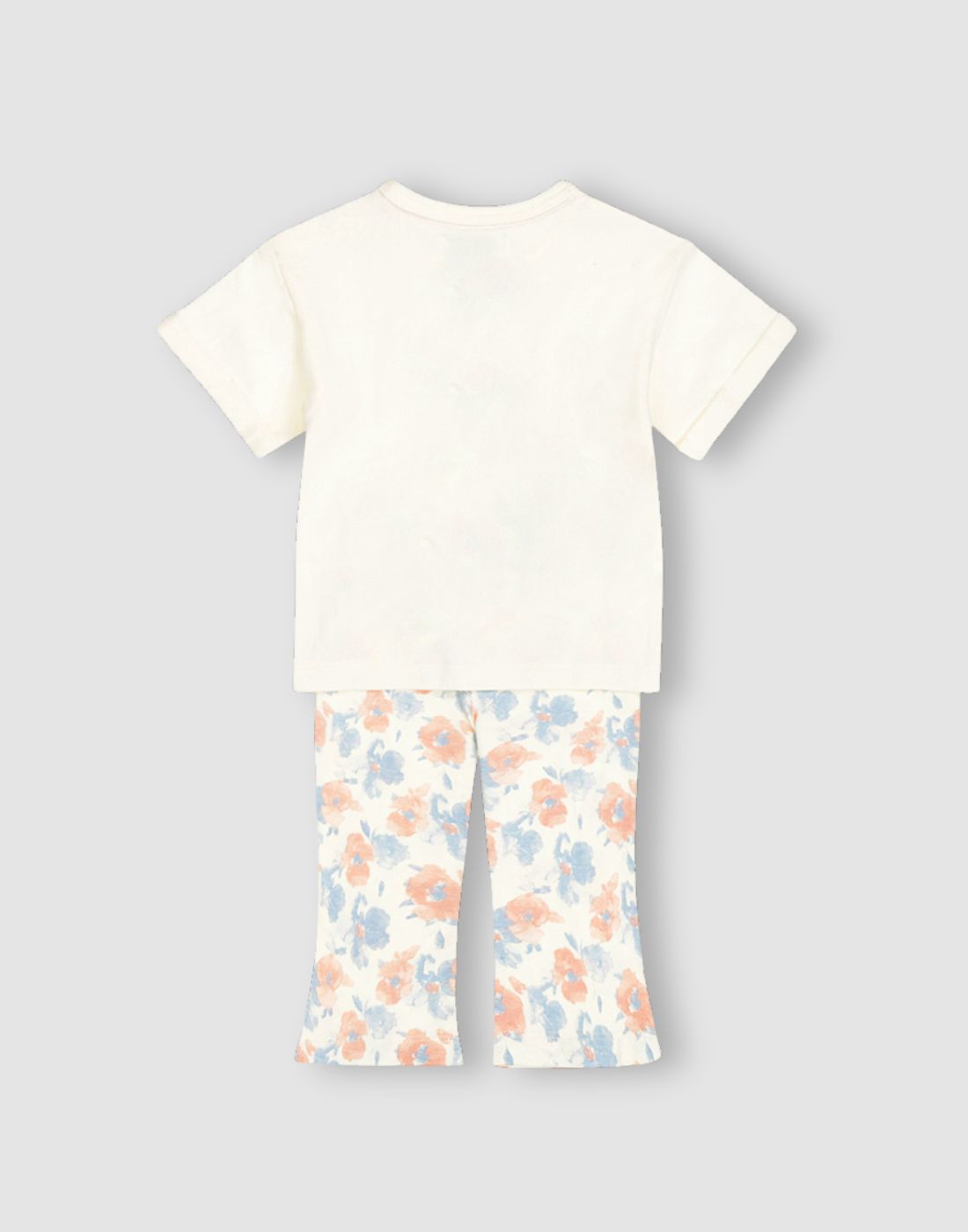 GJ Baby Girls Off-white Cotton Regular CO-ORDINATE