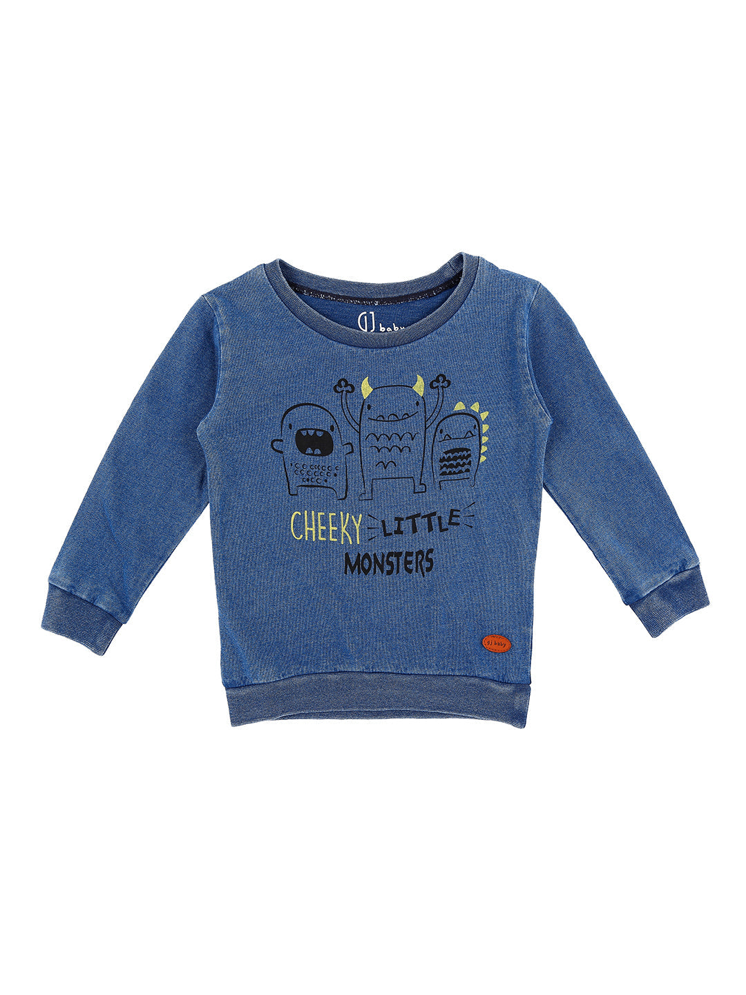 Boys Blue Graphic Print Cotton T-Shirt Full Sleeves