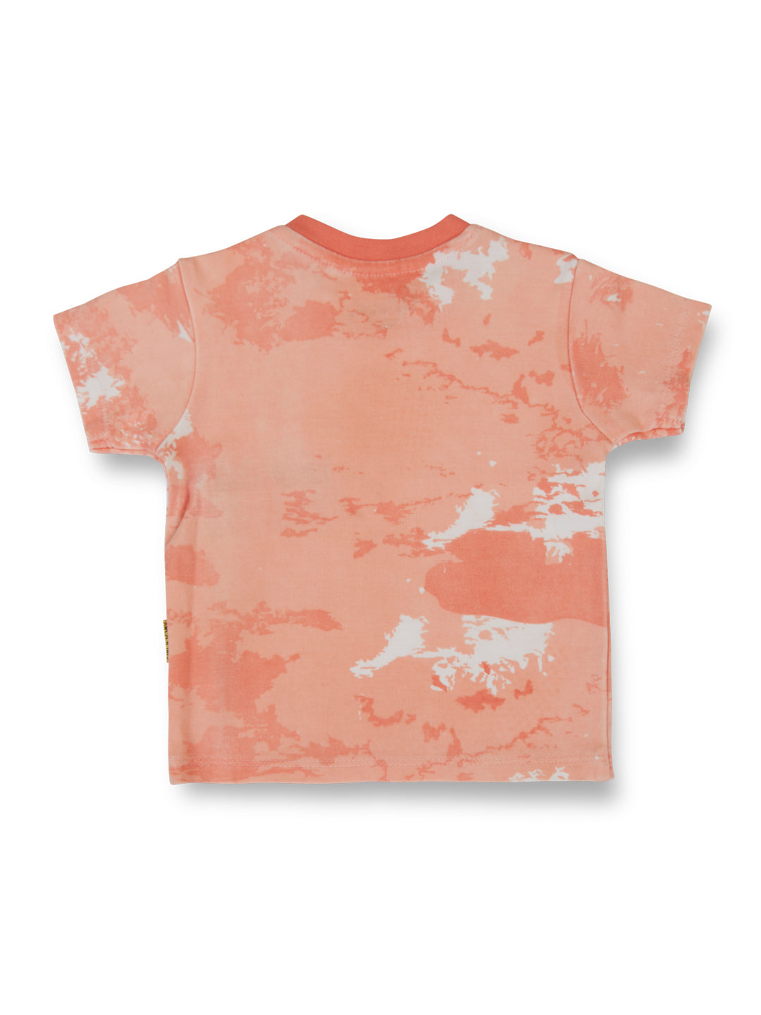 Boys Peach Abstract Cotton Baby Set Half Sleaves