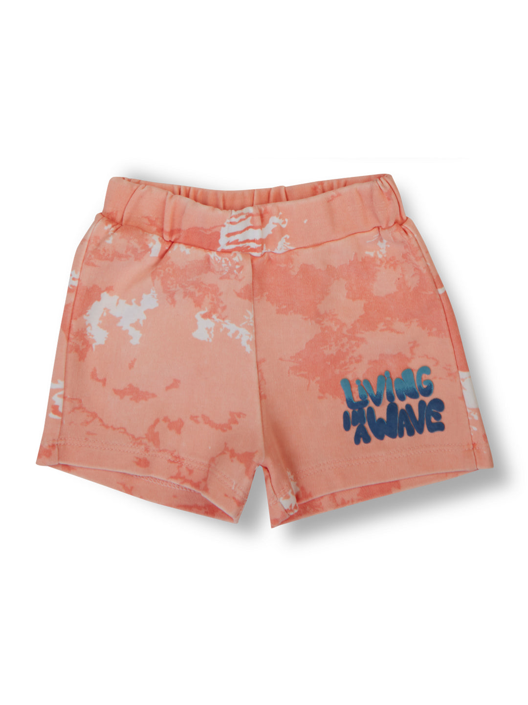 Boys Peach Abstract Cotton Baby Set Half Sleaves