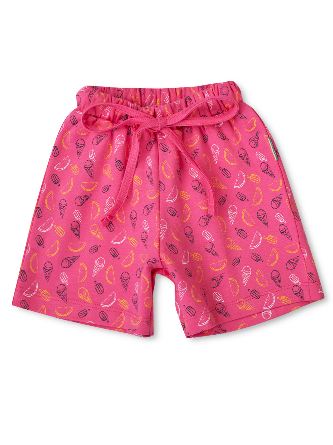 Baby Girls White And Pink Graphic Print Cotton Elasticated Set