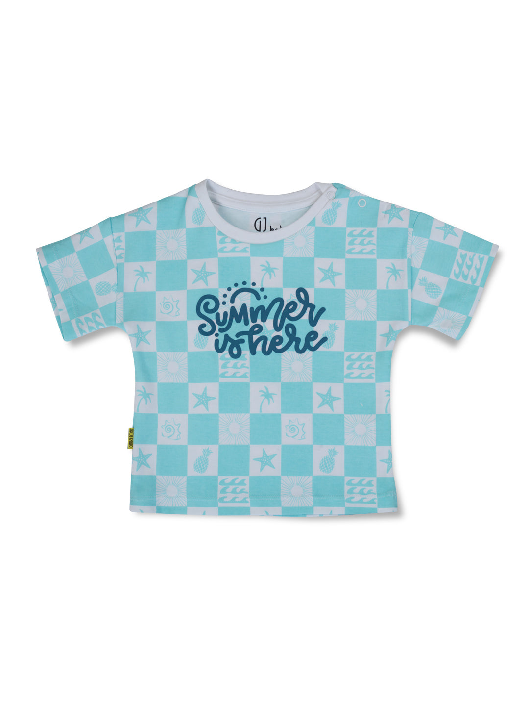 Boys Blue Conversational Print Cotton Baby Set Half Sleaves