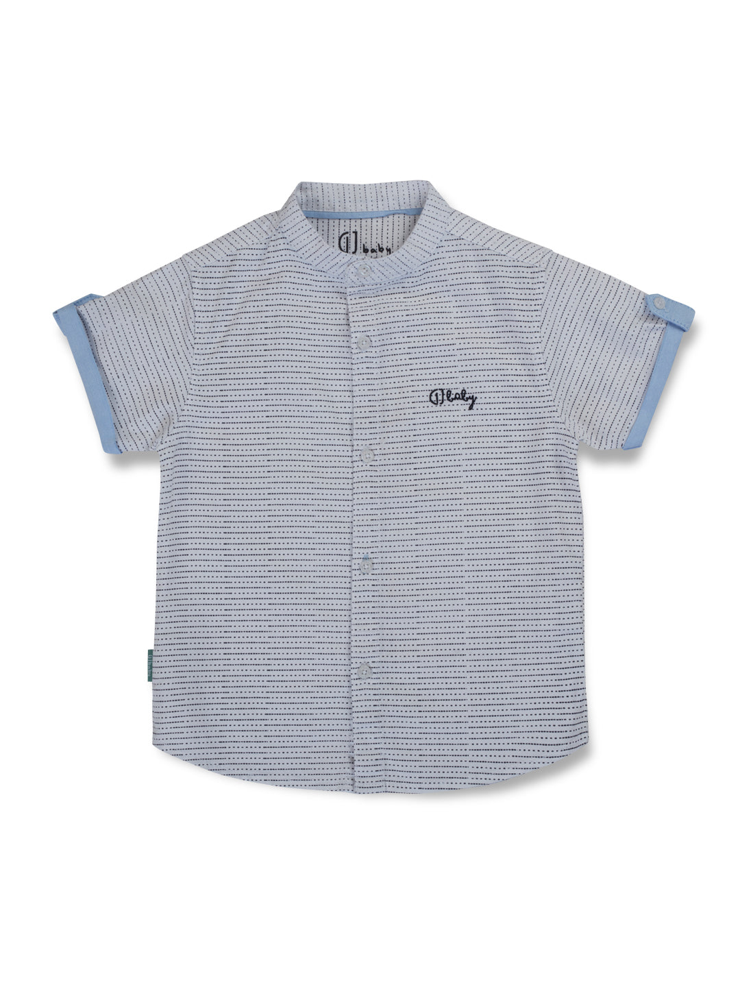 Boys White Abstract Cotton Baby Set Half Sleaves