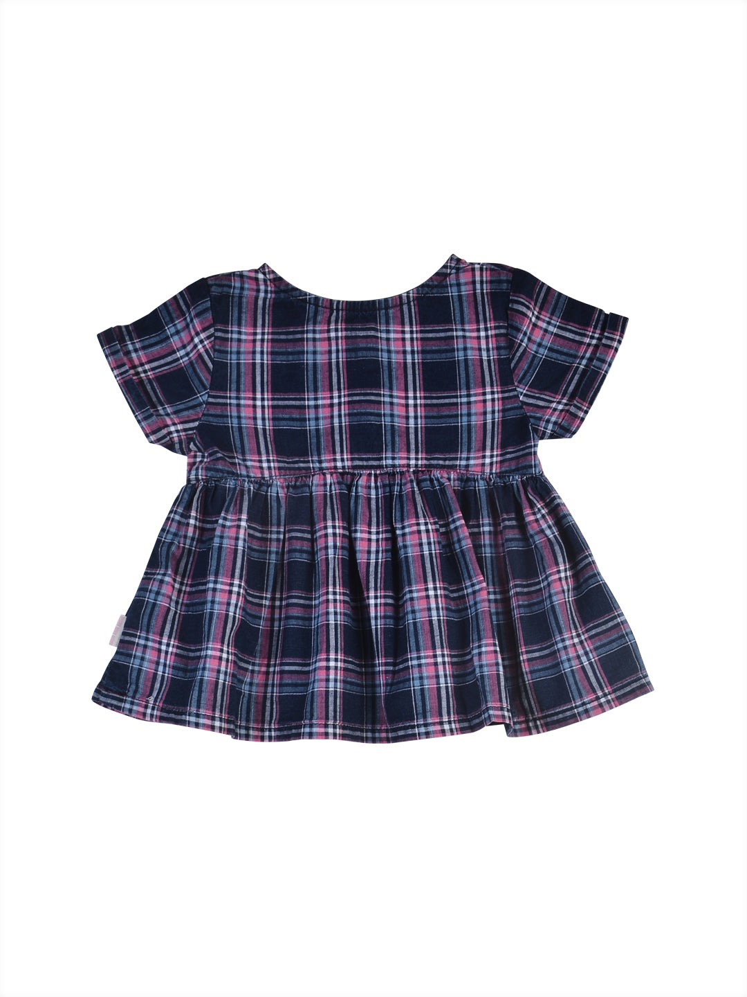 Girls Blue Checks Cotton Co-Ordinate 2 Piece