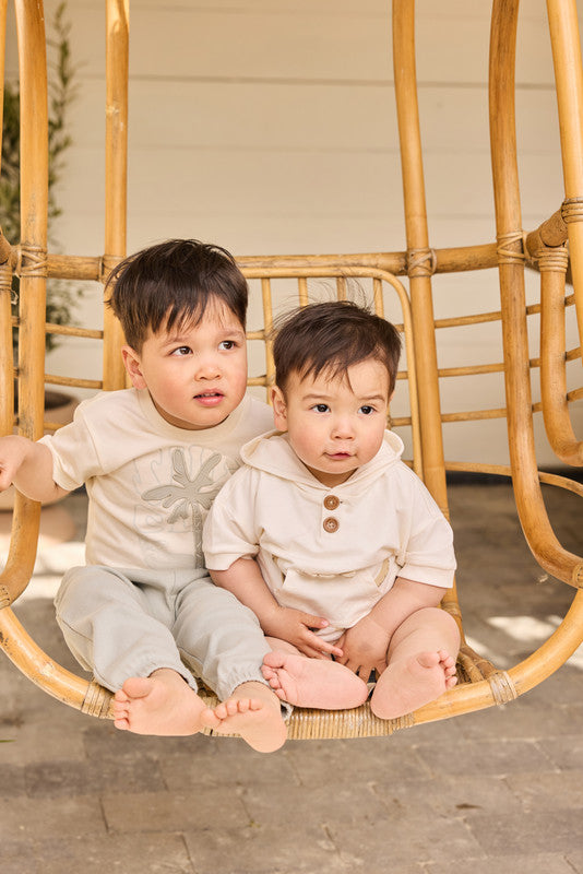 GJ Baby Boys Off White Cotton T-Shirt Half Sleeves