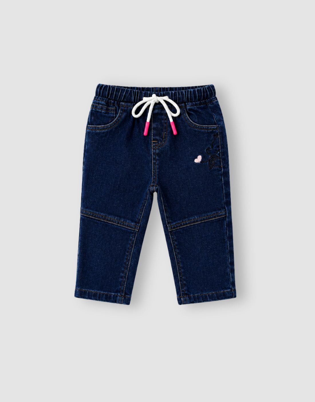 GJ Baby Girls Blue Cotton Fitted JEANS