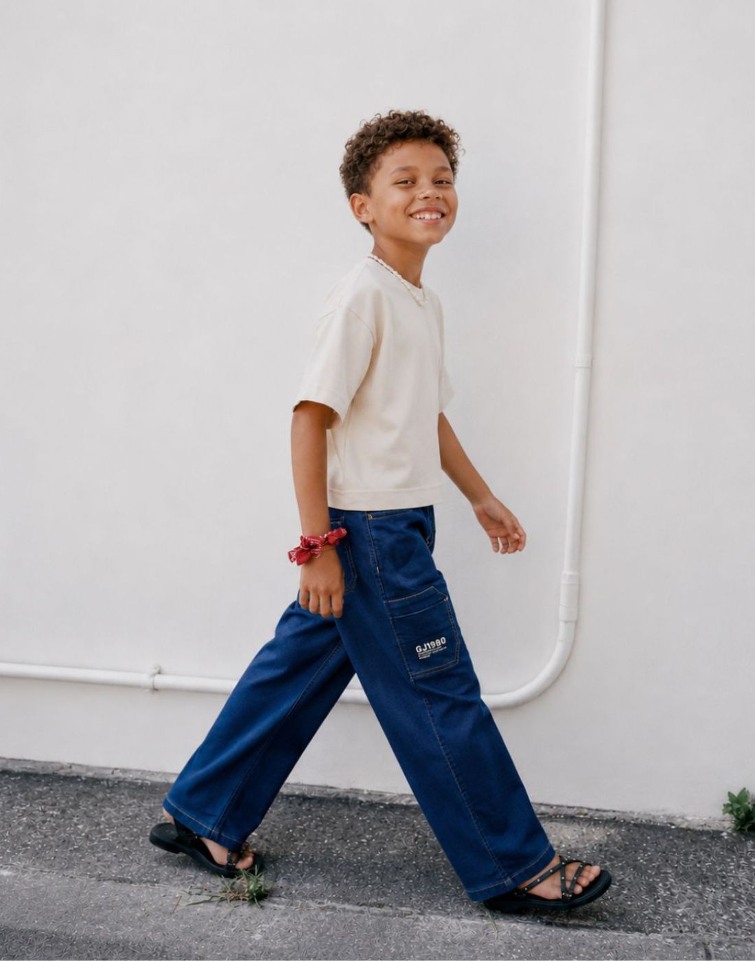 Gini and Jony Boys Blue Denim Jeans Elasticated