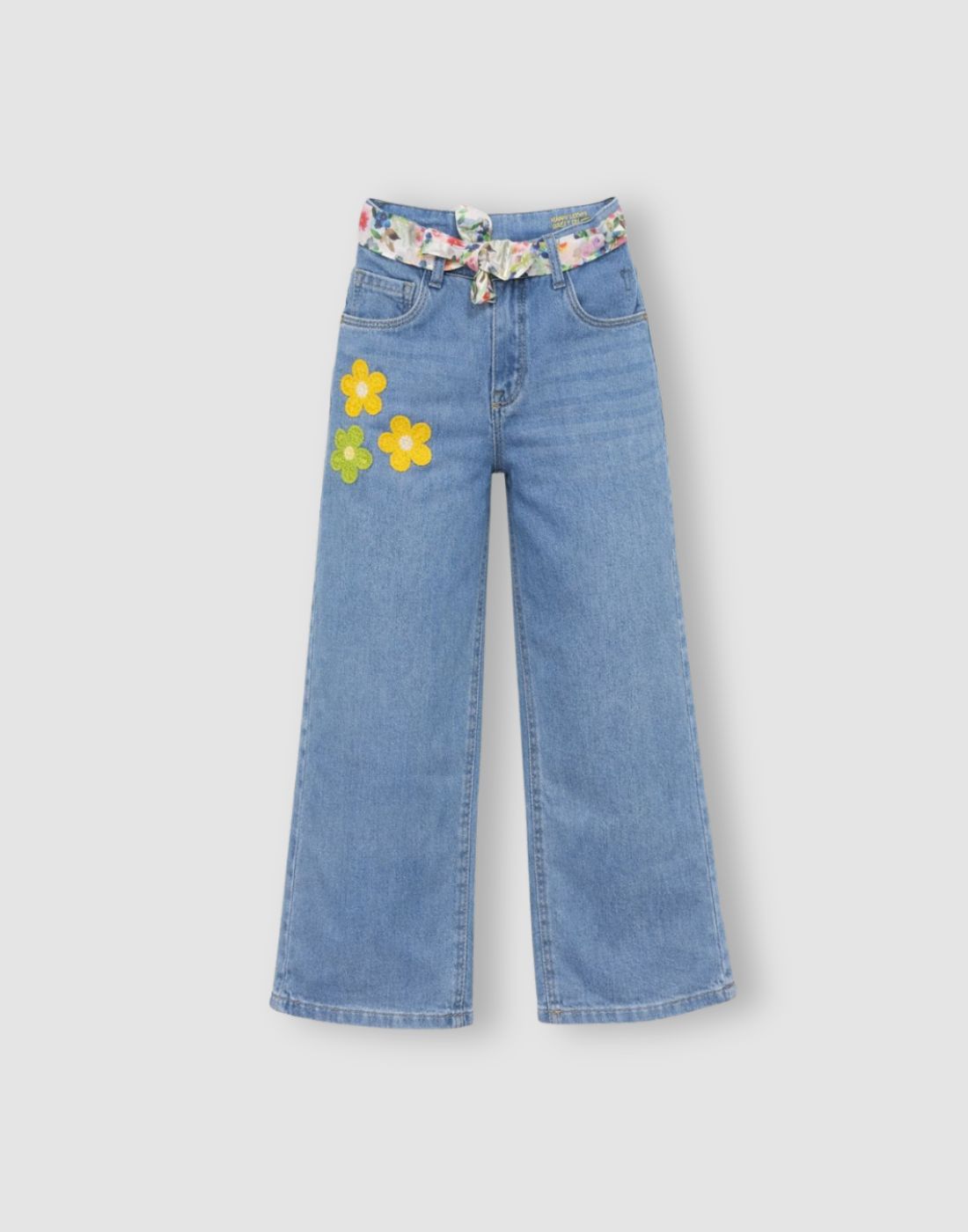 Gini and Jony Girls Blue Solid Denim Culottes