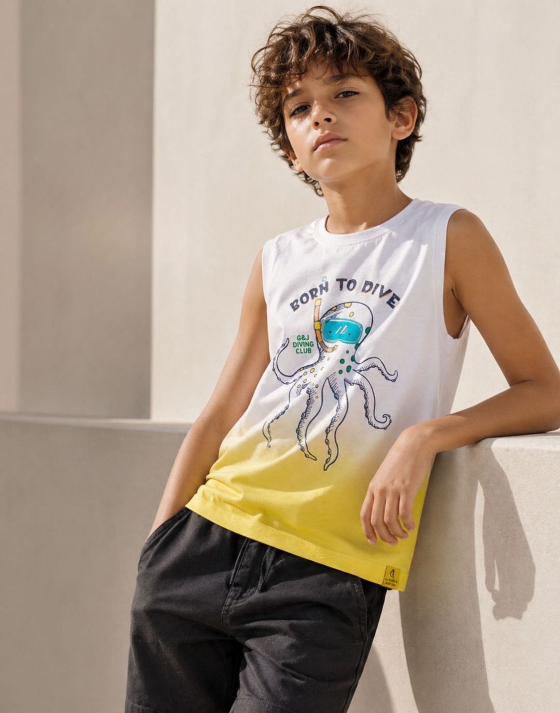 Yellow Cotton Sando Sleeveless