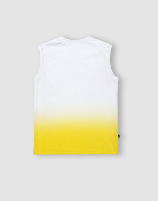 Gini and Jony Boys Yellow Cotton Sando Sleeveless