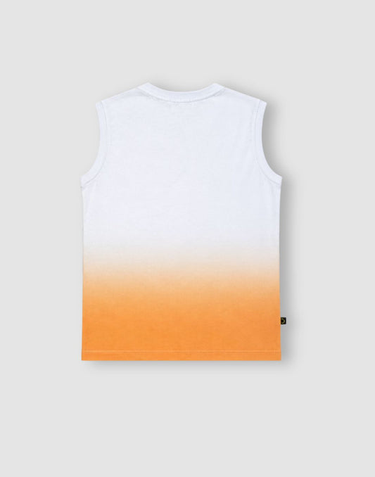 Gini and Jony Boys Orange Cotton Sando Sleeveless