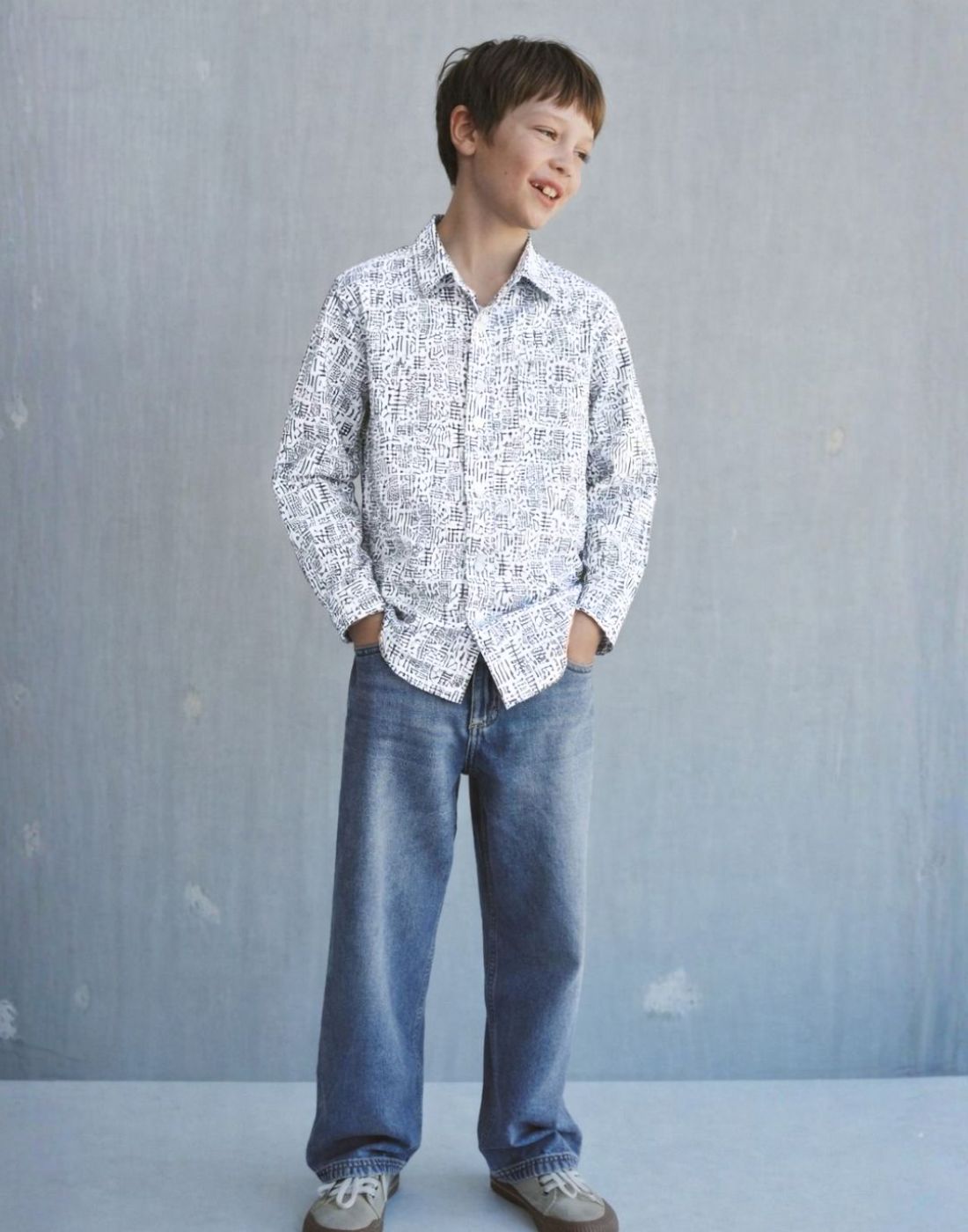 Gini and Jony Boys White Cotton Shirt Full Sleeves