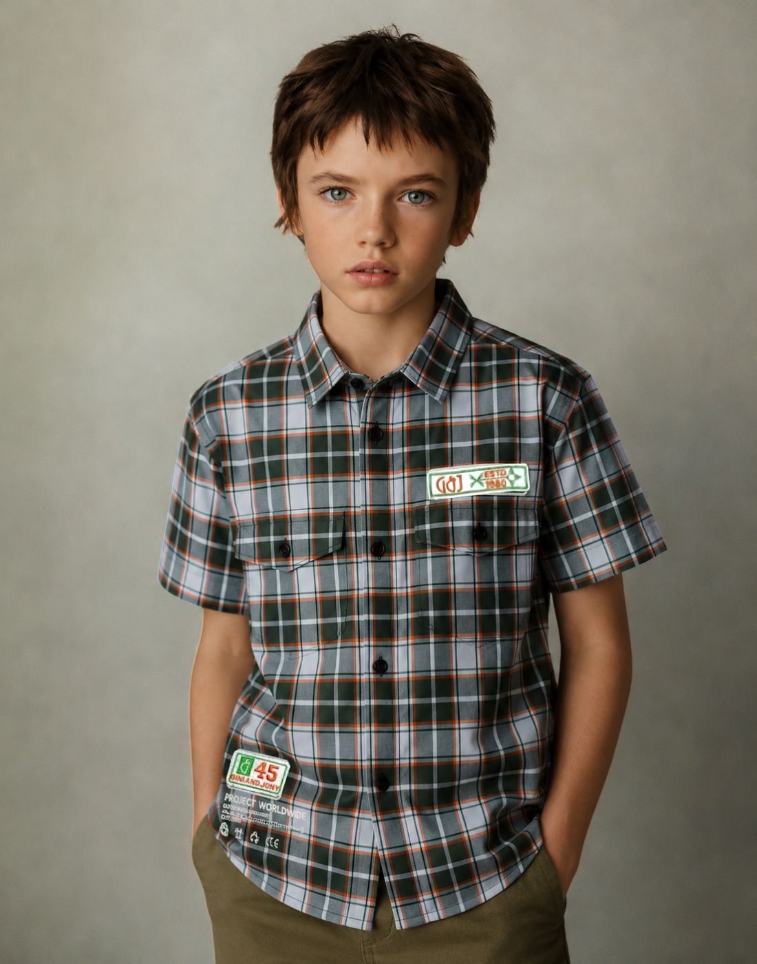 Gini and Jony Boys Checked Cotton Half Sleeve Shirt