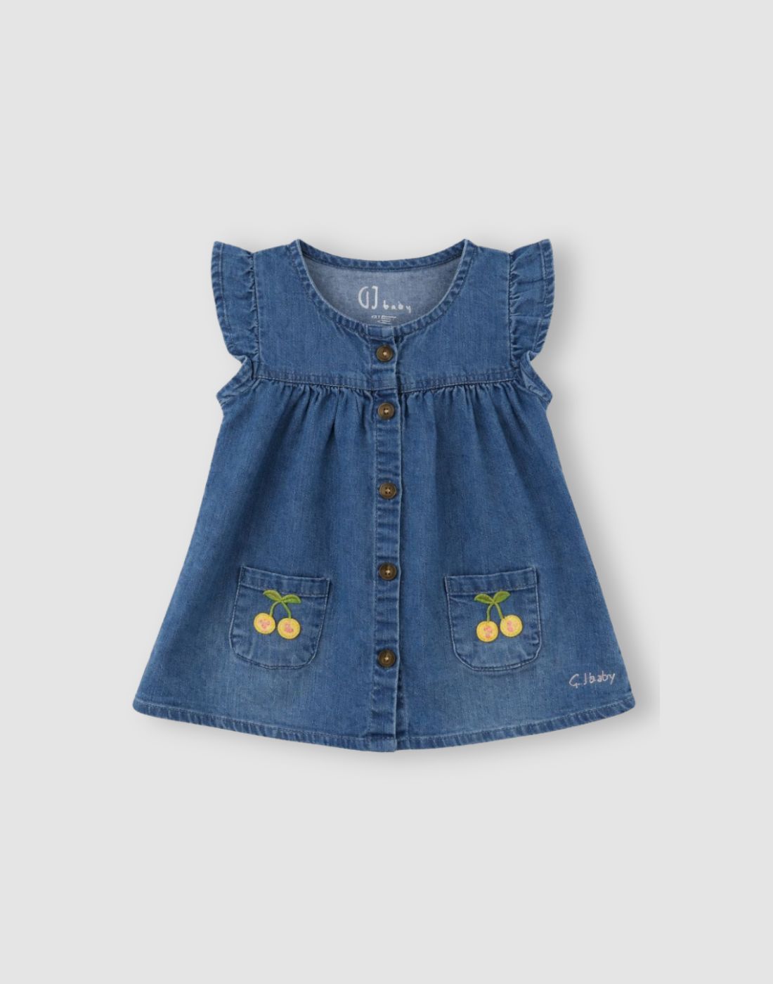 Blue Solid Denim A-Line Dress