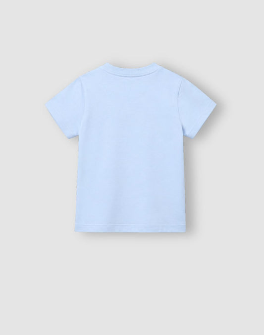 Girls Light Blue Cotton Knit Half Sleeve Knits Top