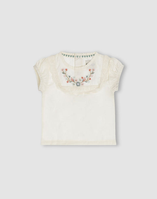 GJ Baby Girls Off-white Cotton Regular DRESS