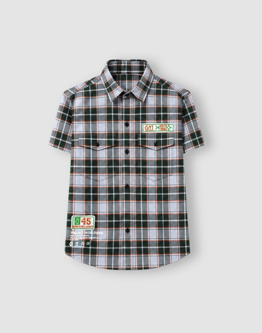 Gini and Jony Boys Checked Cotton Half Sleeve Shirt