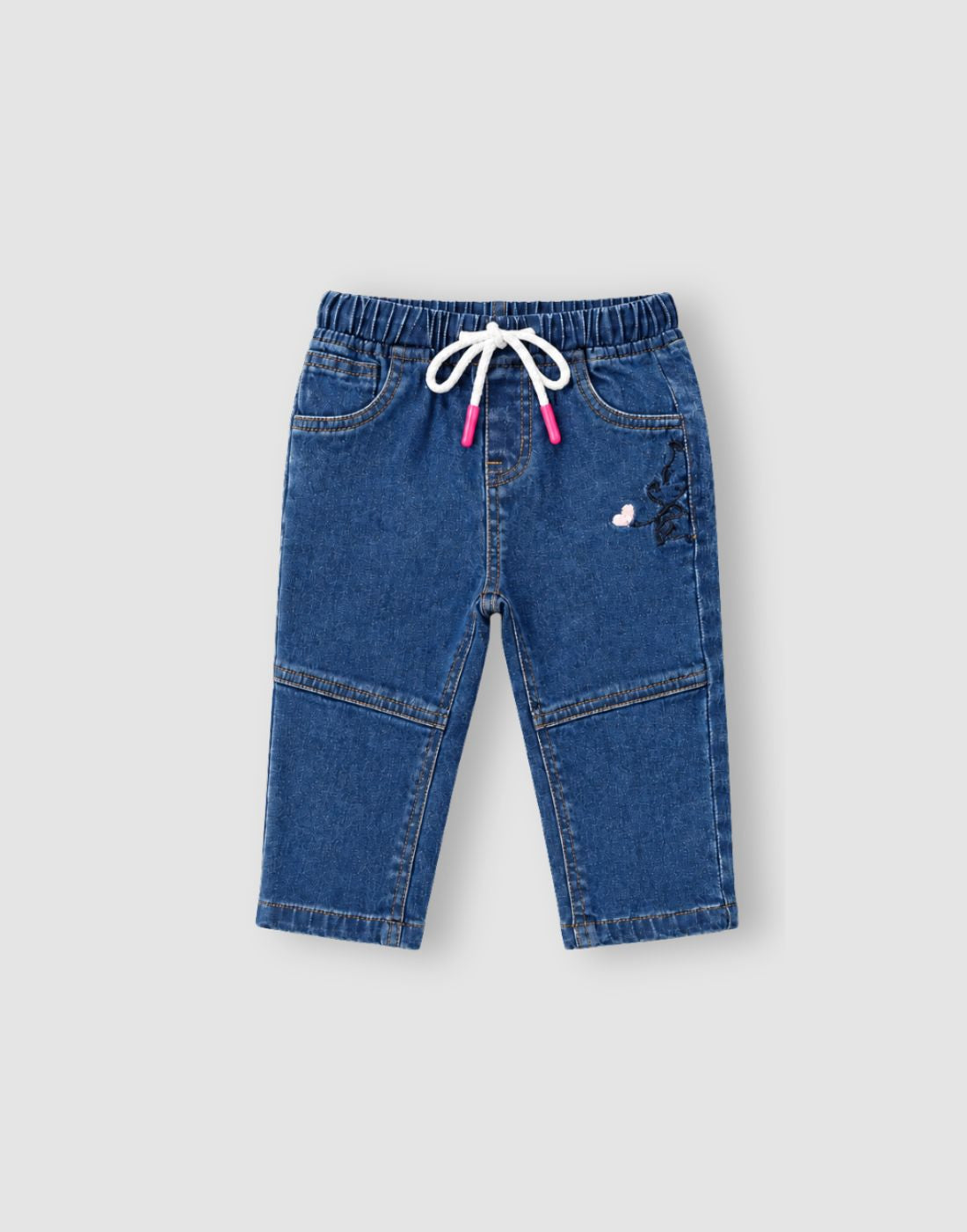 GJ Baby Girls Mid-Rise Cotton Lycra Elasticated Jeans