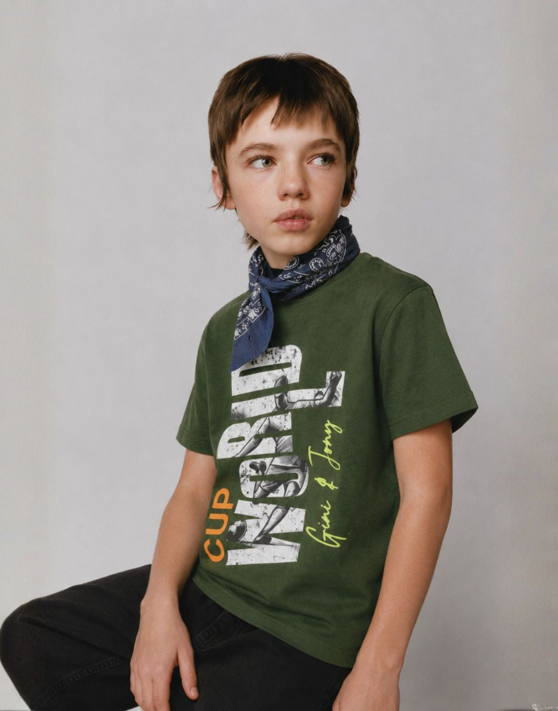 Green Typography Cotton T-Shirt
