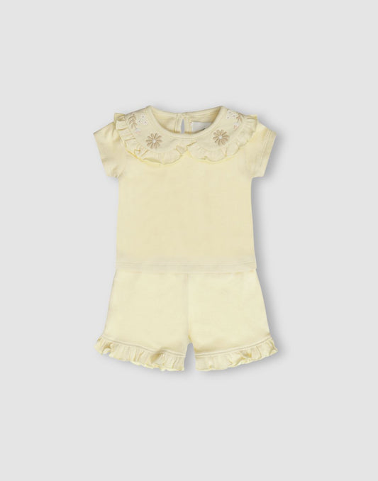 GJ Baby Girls Sand Cotton Regular CO-ORDINATE