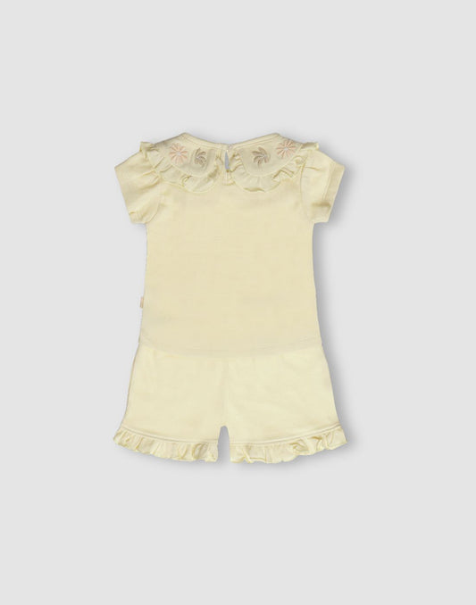 GJ Baby Girls Sand Cotton Regular CO-ORDINATE