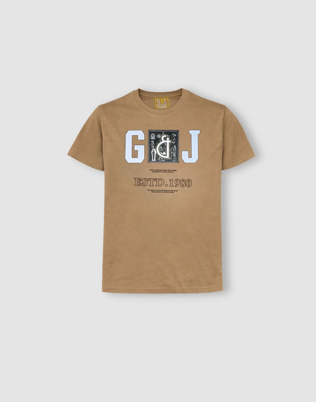 Brown Graphic Cotton T-Shirt
