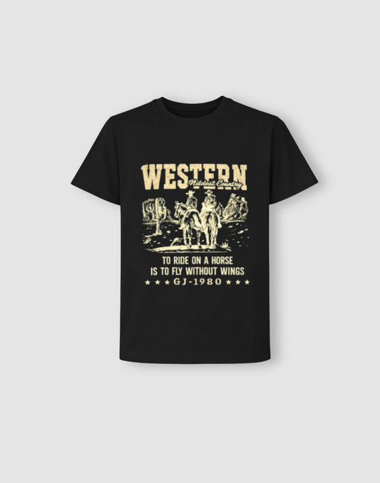Gini and Jony Boys Black Graphic Cotton T-Shirt