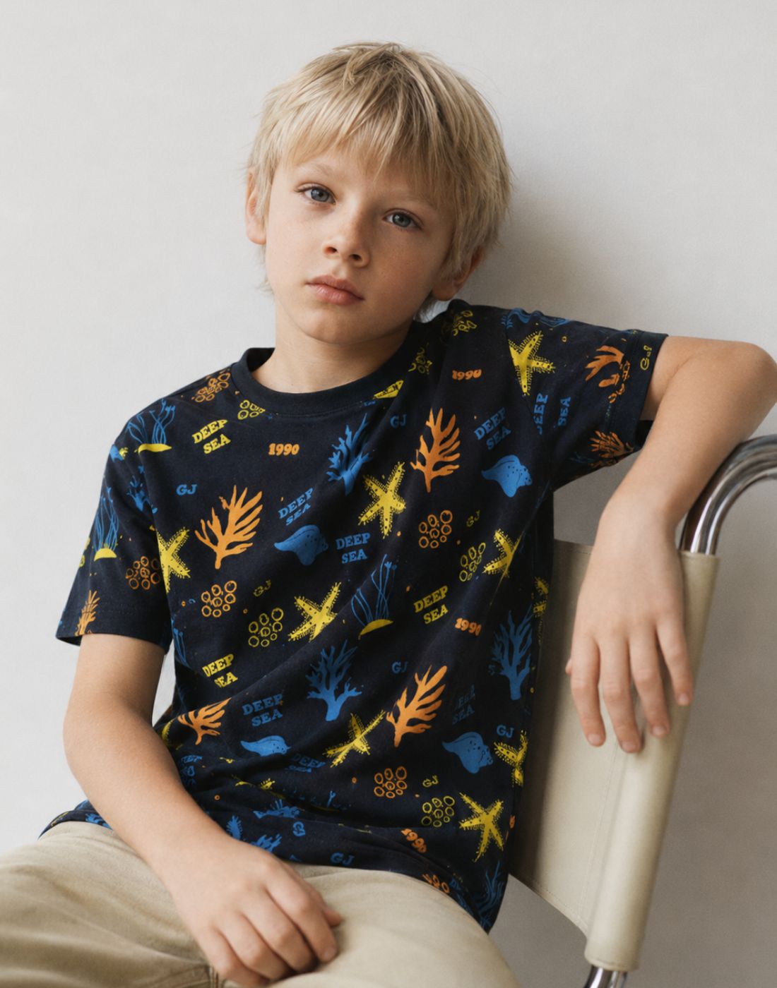 Black Printed Cotton T-Shirt