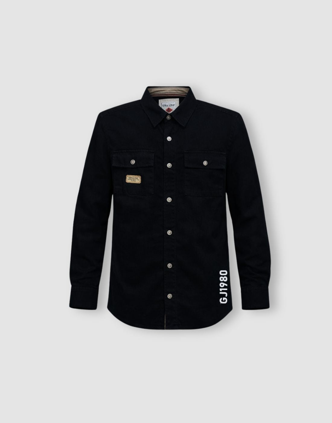 Gini and Jony Boys Black Solid Cotton Shirt